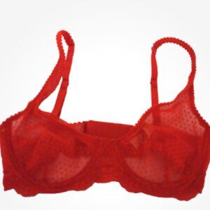 Free People Intimately Size 32C NWOT RED Lace Bra Underwire Unpadded
